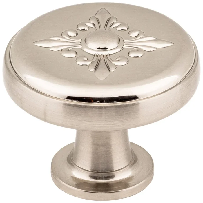 1-3/8 ” Diameter Satin Nickel Baroque Lafayette Cabinet Knob