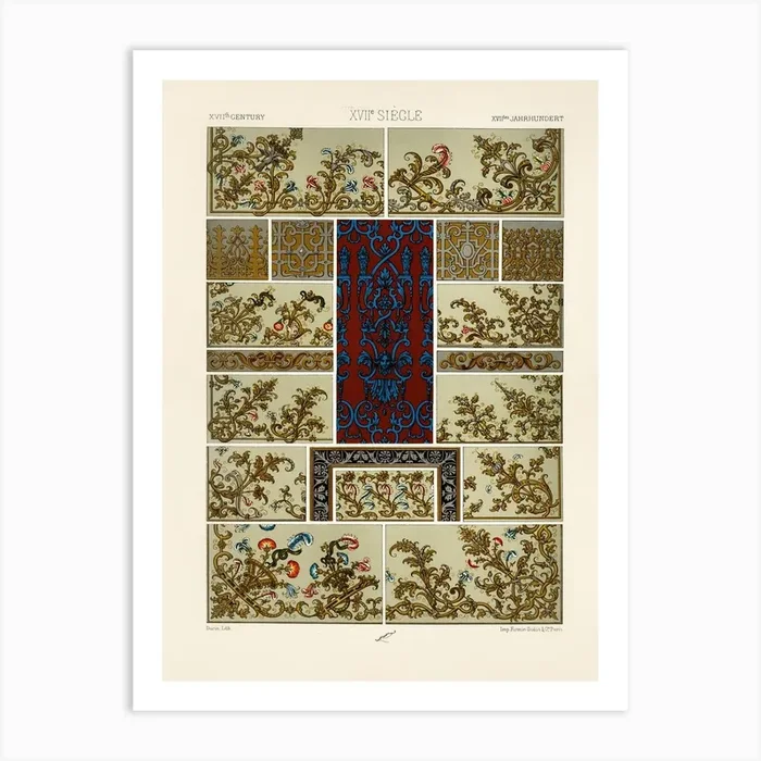 17th Century Pattern, Albert Racine (15) Art Print by Fy! Classic Art Prints and Posters