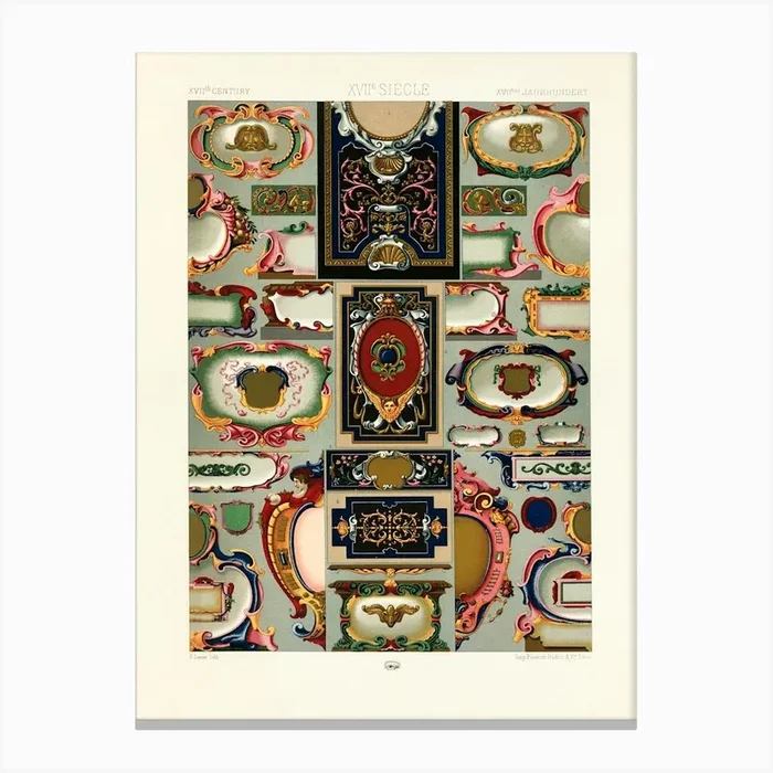 17th Century Pattern, Albert Racine (9) Canvas Print by Fy! Classic Art Prints and Posters