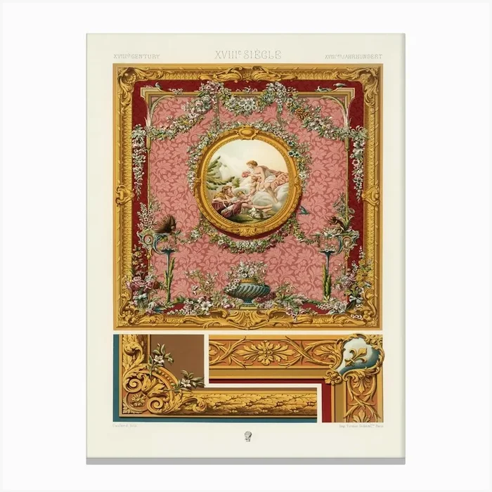 18th Century Pattern, Albert Racine (6) Canvas Print by Fy! Classic Art Prints and Posters