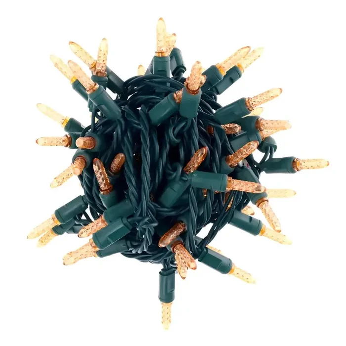 35 M5 Orange LED Christmas Lights, 4 ” Spacing