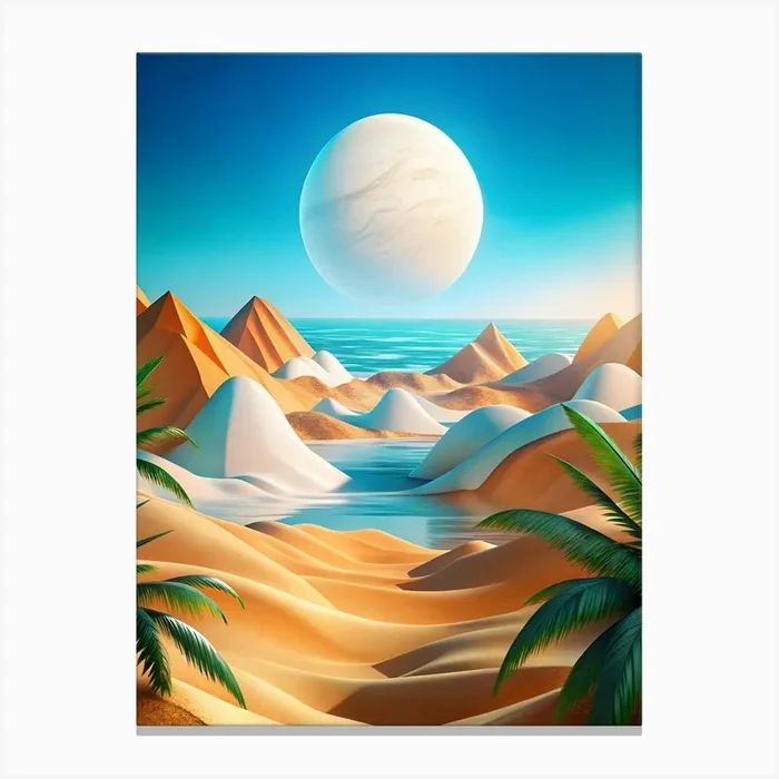 3d Desert Landscape Canvas Print by Art shop