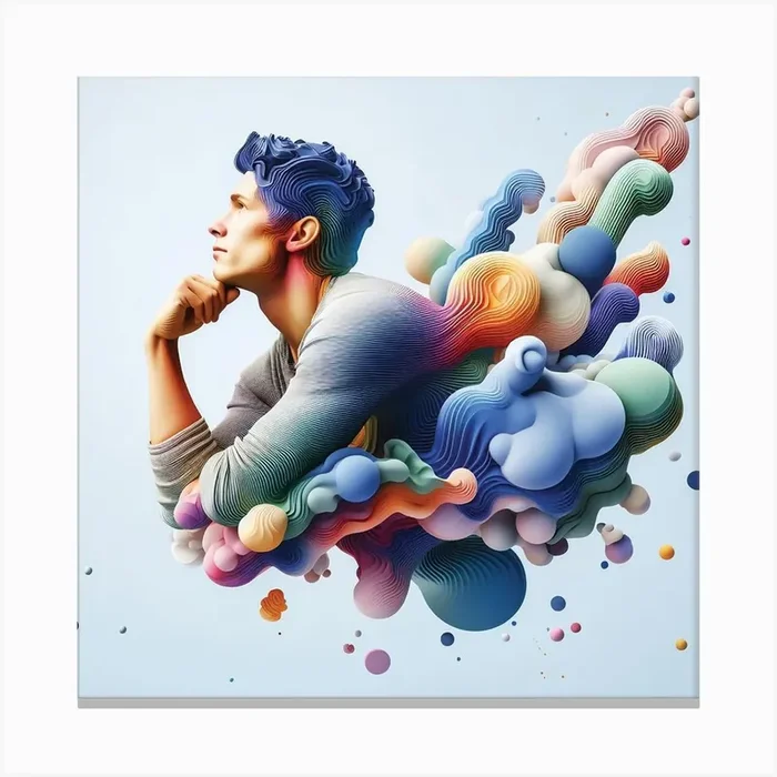 3d Illustration Of A Young Man Canvas Print by Beurcelf