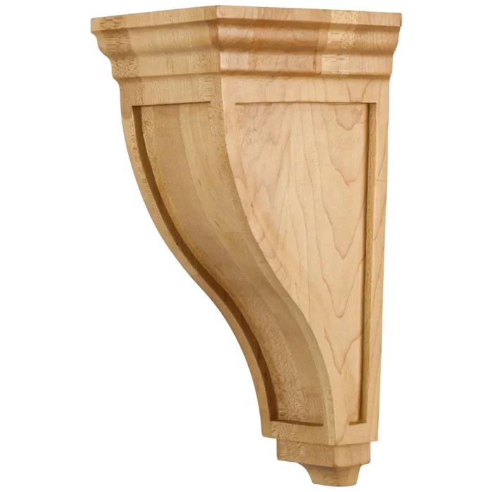 4-3/8 ” W x 5 ” D x 10 ” H Rubberwood Arts & Crafts Corbel