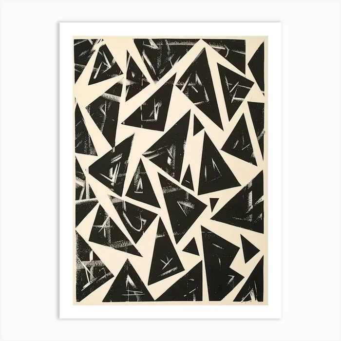 ‘Black Triangles’ Art Print by Moving Clouds Art