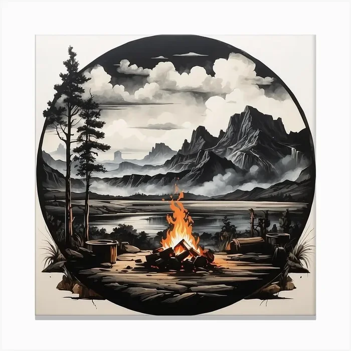 ‘Campfire’ Canvas Print by Hssn06