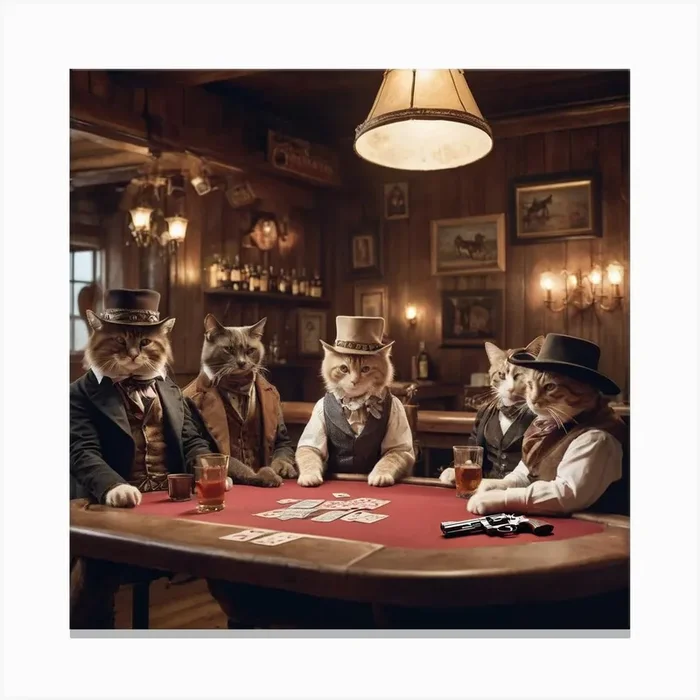 ‘Cats Playing Poker’ Canvas Print by Eric Shepard