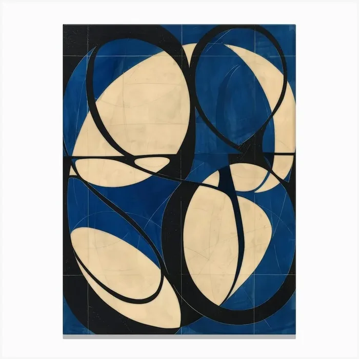 ‘Circles’ 4 Canvas Print by Moving Clouds Art