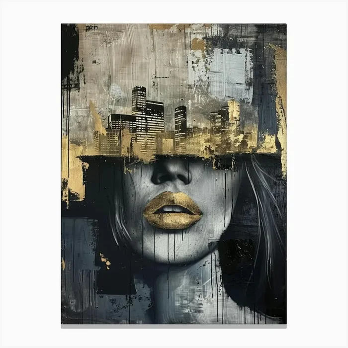‘Cityscape’ 2 Canvas Print by Moving Clouds Art