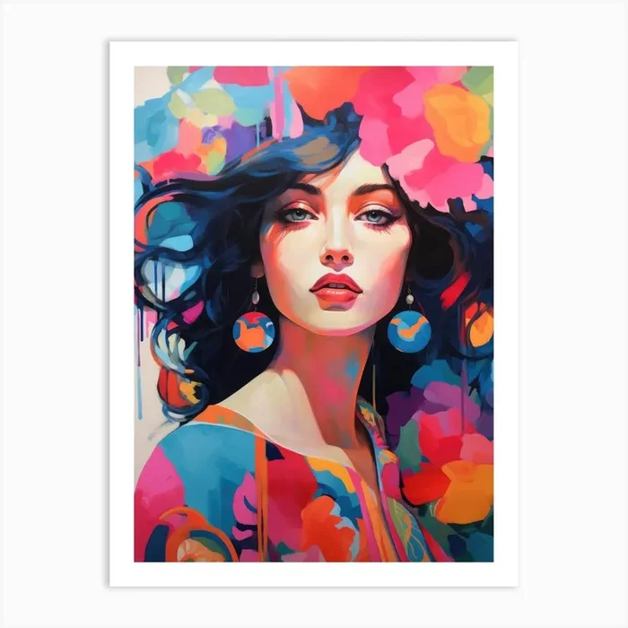 ‘Floral Girl’ Art Print by Moving Clouds Art