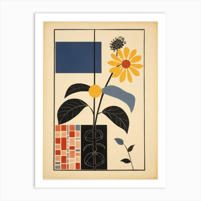 ‘Flowers In A Vase’ 1 Art Print by Moving Clouds Art