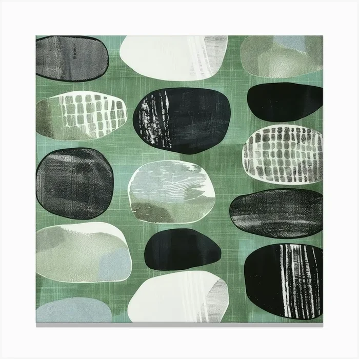 ‘Pebbles’ 2 Canvas Print by Moving Clouds Art
