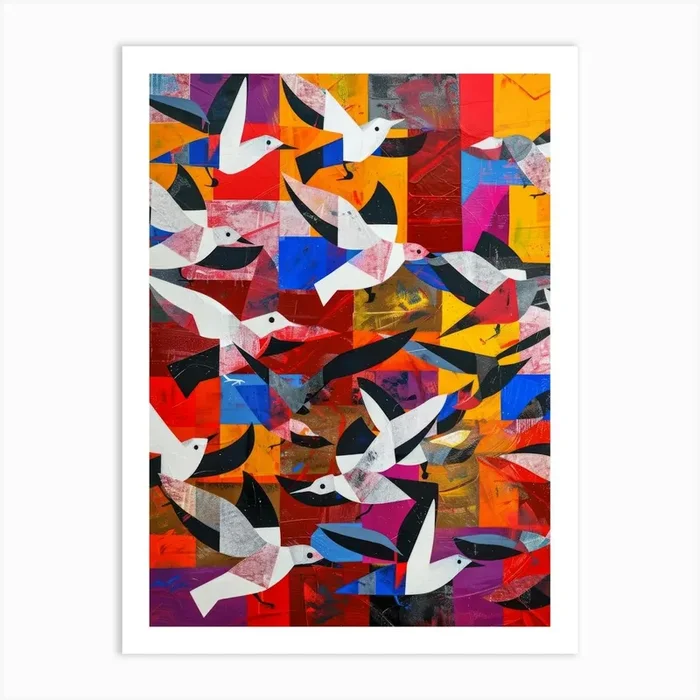 ‘Seagulls’ 1 Art Print by Moving Clouds Art