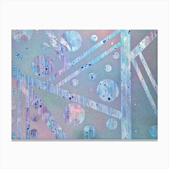 ‘Shine’ blue Abstract painting Canvas Print by Olya Enina