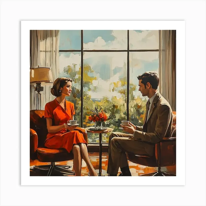 ‘The Conversation’ Art Print by AI & Designs by Nina