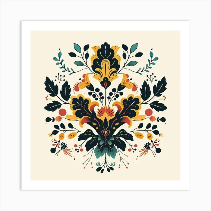 A Decorative Motif Minimal Illustration 1718803225 2 Art Print by ThatWorksMedia