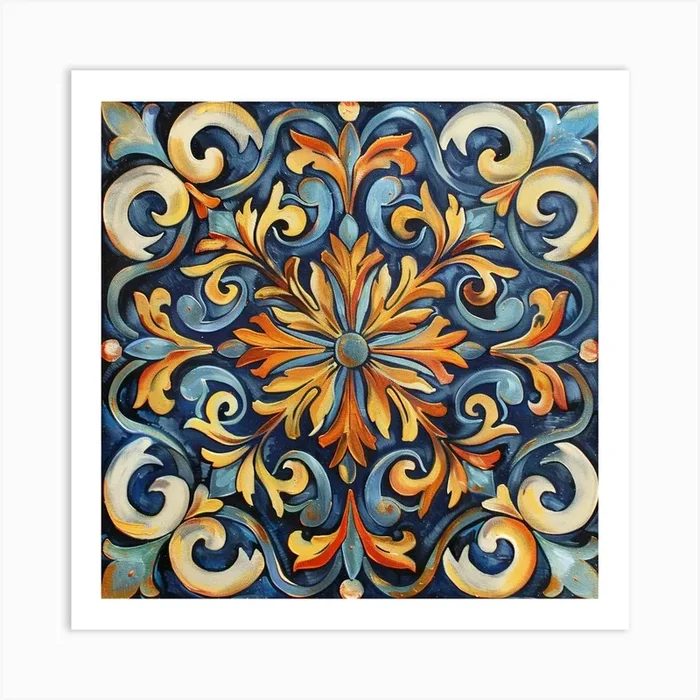 A Decorative Motif Oil Painting Illustration 1718803516 4 Art Print by ThatWorksMedia