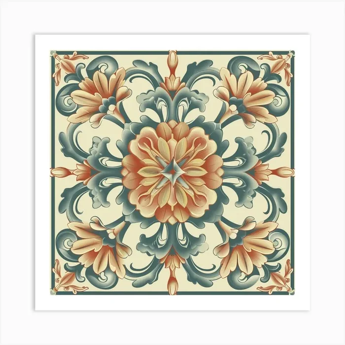 A Decorative Motif Vector Design Illustration 1718803365 3 Art Print by ThatWorksMedia