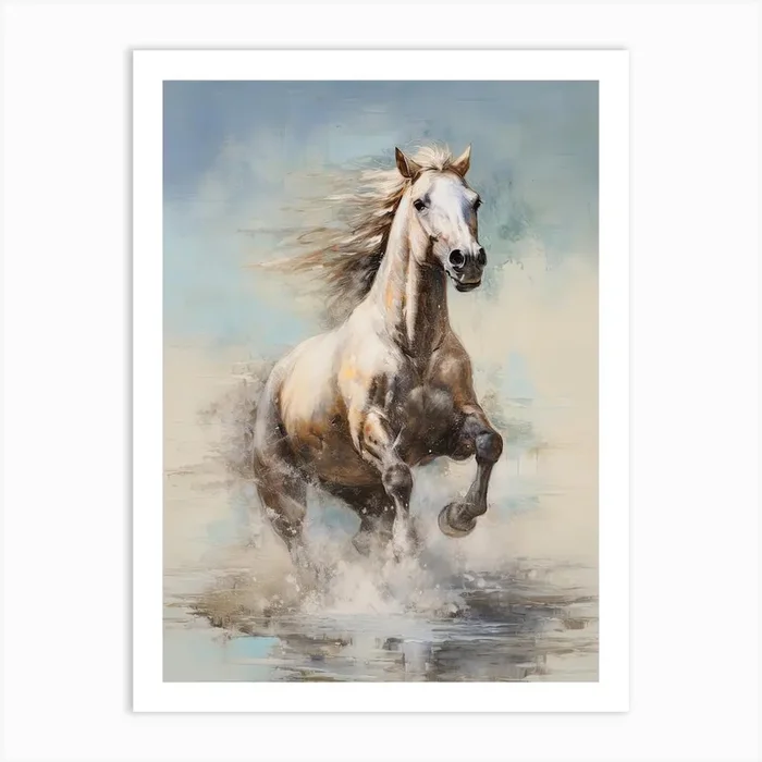 A Horse Painting In The Style Of Impressionistic Brushwork 4 Art Print by Equine Masterpieces