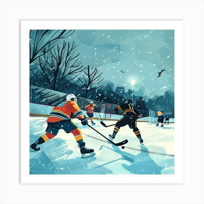 A Ice Hockey Match Lofi Illustration 1718700662 3 Art Print by ThatWorksMedia