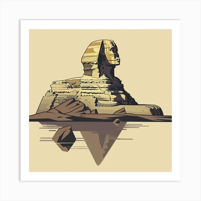 A Sphinx In Giza Minimal Illustration 1719991507 3 Art Print by ThatWorksMedia