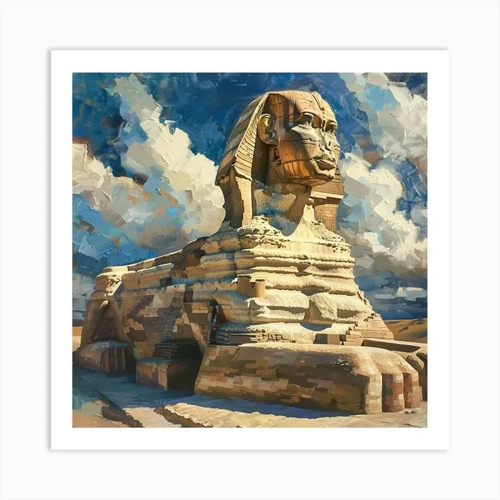 A Sphinx In Giza Oil Painting Illustration 1719991943 1 Art Print by ThatWorksMedia
