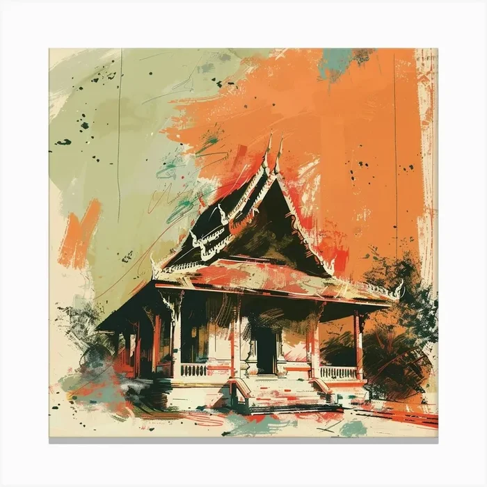 A Thailand Expressive Strokes Illustration 1720037385 1 Canvas Print by ThatWorksMedia