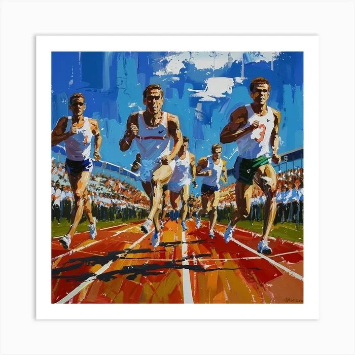 A Track And Field Competition Oil Painting Illus 1718703289 3 Art Print by ThatWorksMedia
