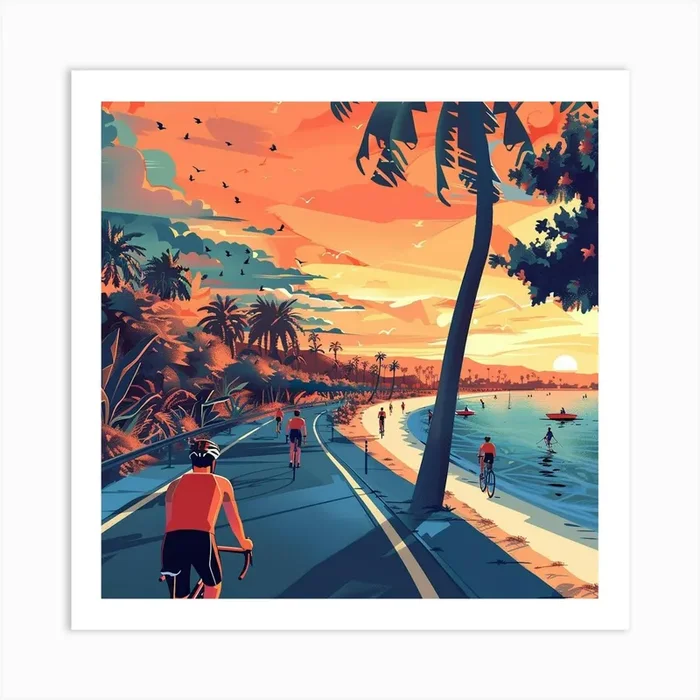 A Triathlon Event Lofi Illustration 1718702054 4 Art Print by ThatWorksMedia
