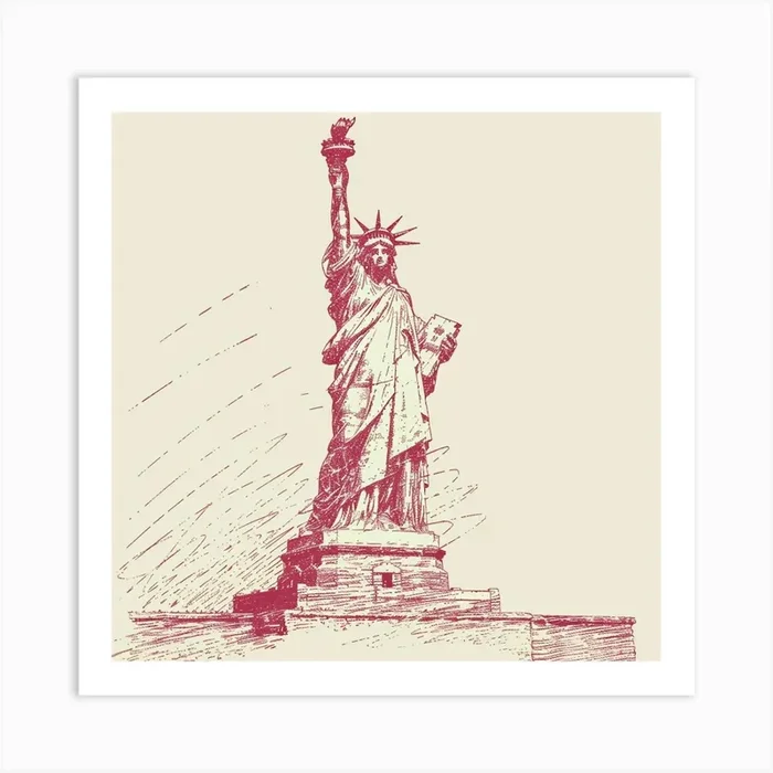 A Usa Hand Drawn Sketch Illustration 1720362545 2 Art Print by ThatWorksMedia