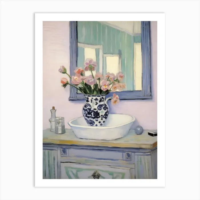 A Vase With Pansy, Flower Bouquet 2 Art Print by Flora Expressions