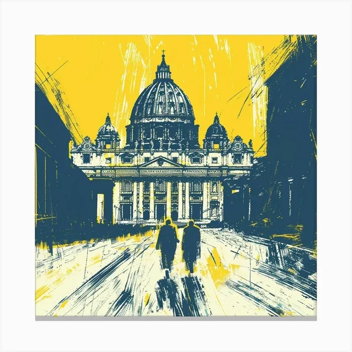 A Vatican City Expressive Strokes Illustration 1720445224 3 Canvas Print by ThatWorksMedia
