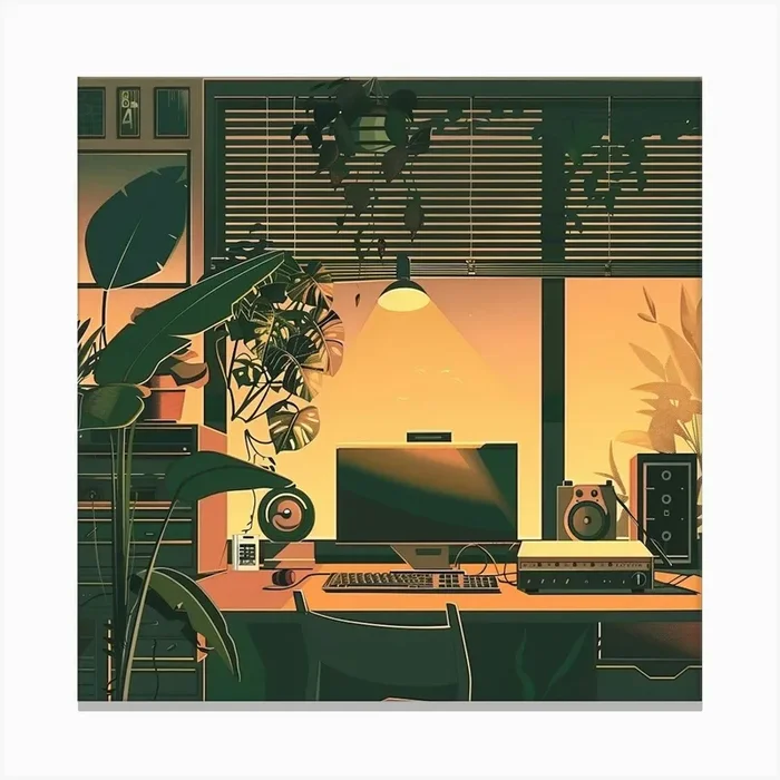 A Vector Illustration Lofi Illustration 1718803681 2 Canvas Print by ThatWorksMedia