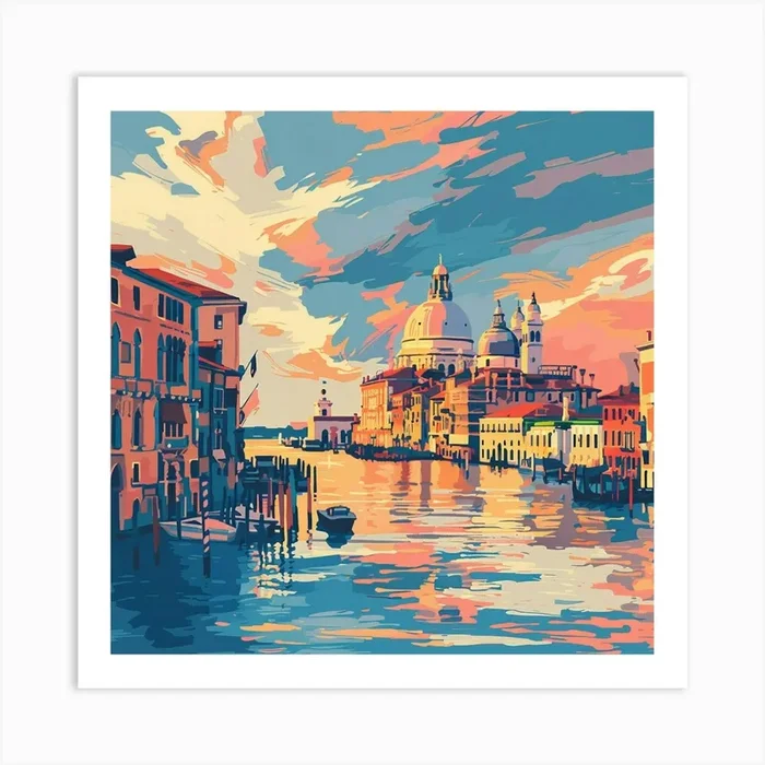 A Venice With Grand Canal Expressive Strokes Ill 1720475032 4 Art Print by ThatWorksMedia