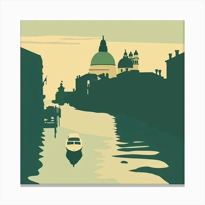 A Venice With Grand Canal Minimal Illustration 1720474812 3 Canvas Print by ThatWorksMedia
