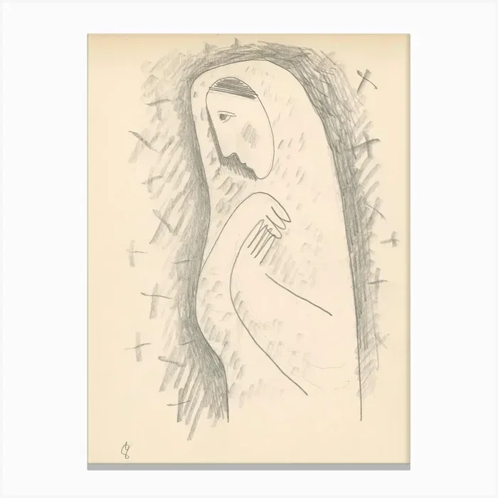 A Villager In A Cemetery, Mikuláš Galanda Canvas Print by Fy! Classic Art Prints and Posters