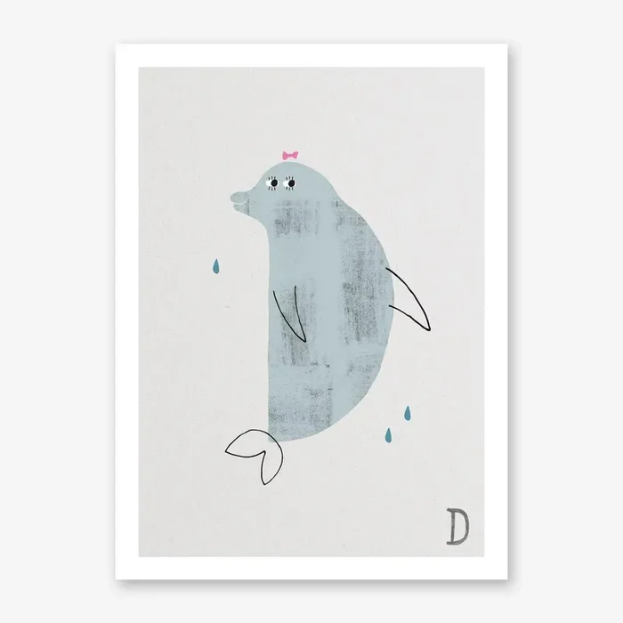 ABC Kids D Art Print by Type Alive
