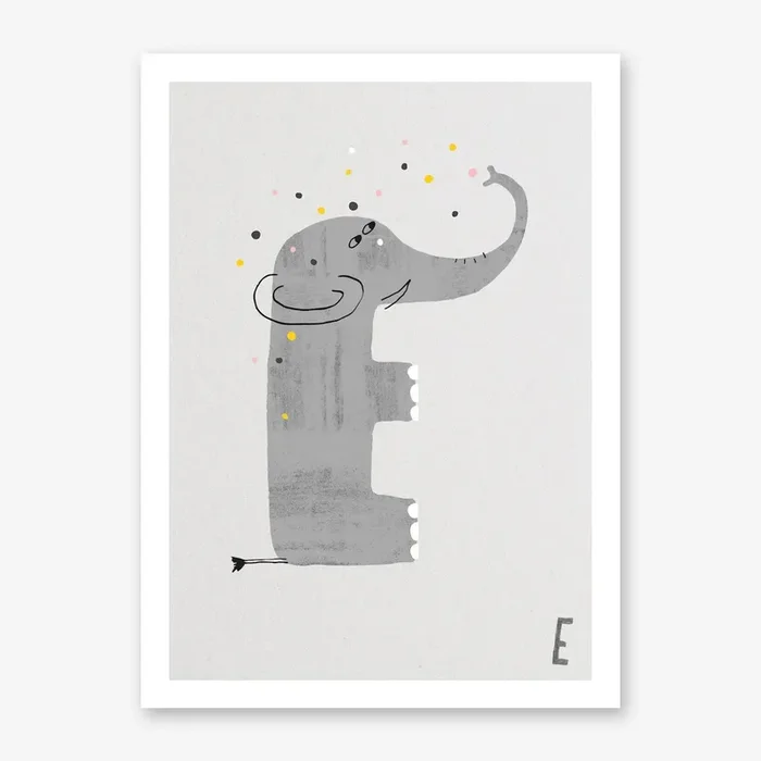 ABC Kids E Art Print by Type Alive