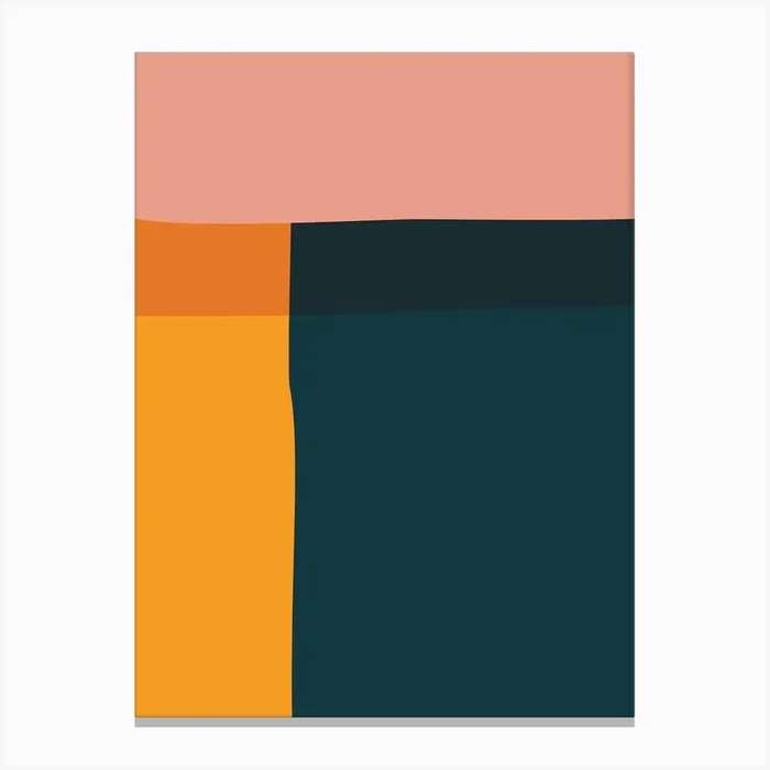 Abstract 2 Blue Pink Yellow Canvas Print by Sera/Lina LAB