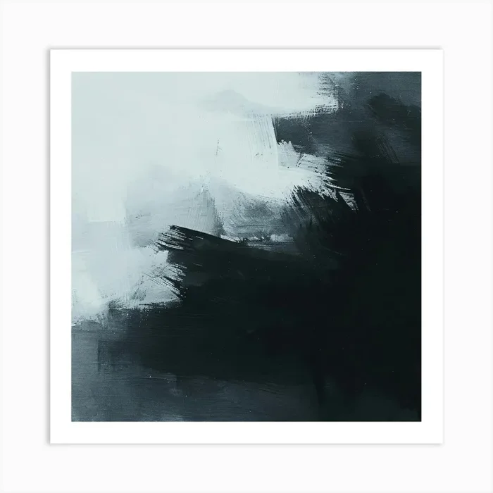 Abstract Black And White Painting 3 Art Print by ThatWorksMedia