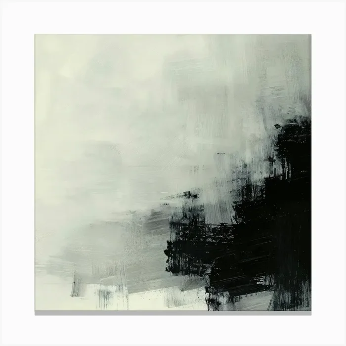 Abstract Black And White Painting Canvas Print by ThatWorksMedia