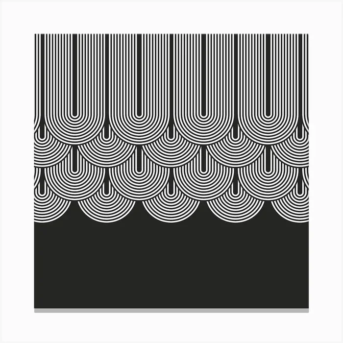 Abstract Black And White Rainbows Canvas Print by showmemars