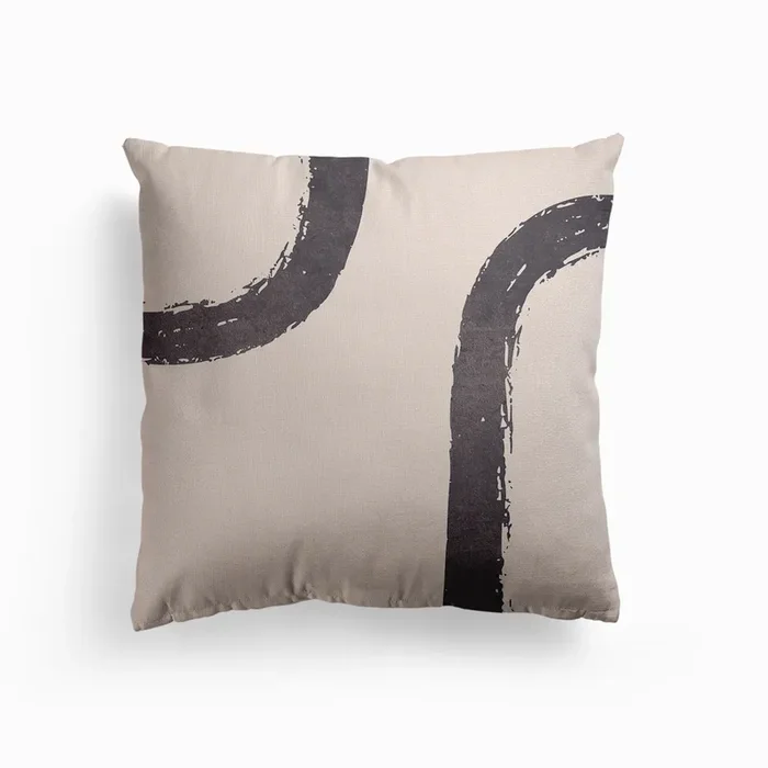 Abstract Brush Stroke 1 In Charcoal Canvas Cushion by Meant To Be