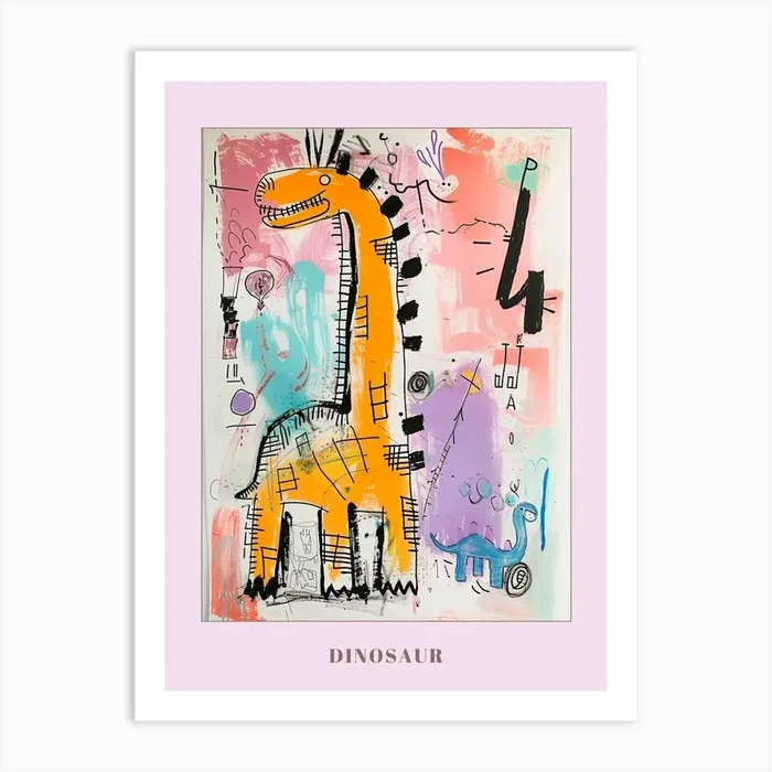 Abstract Dinosaur Graffiti Style Painting 2 Poster Art Print by Dino Delights