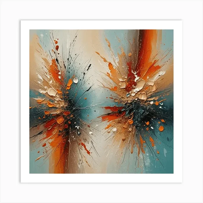Abstract Double Splash Art PrintAB by Abstract By Armitage