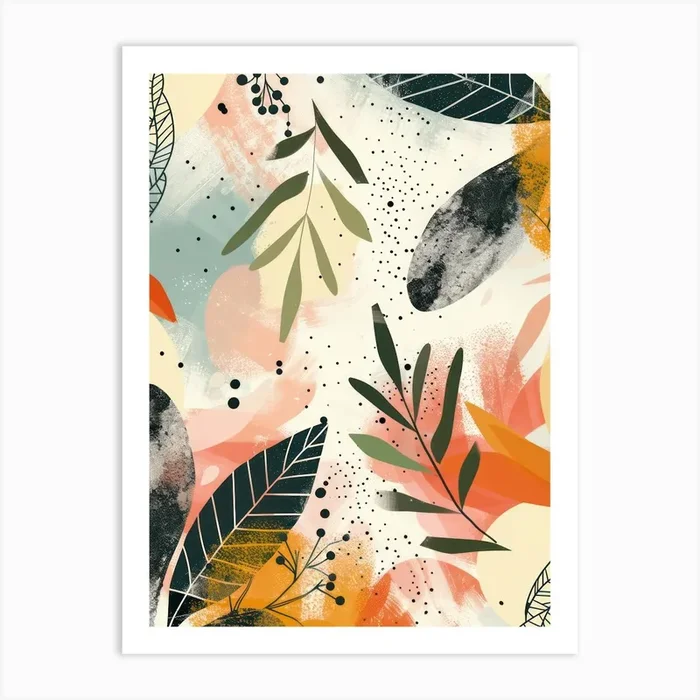 Abstract Floral Pattern Art PrintEA by Emily Abramson