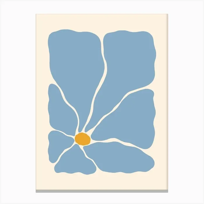 Abstract Flower 03 – Light Blue Canvas Print by Fleur Folk