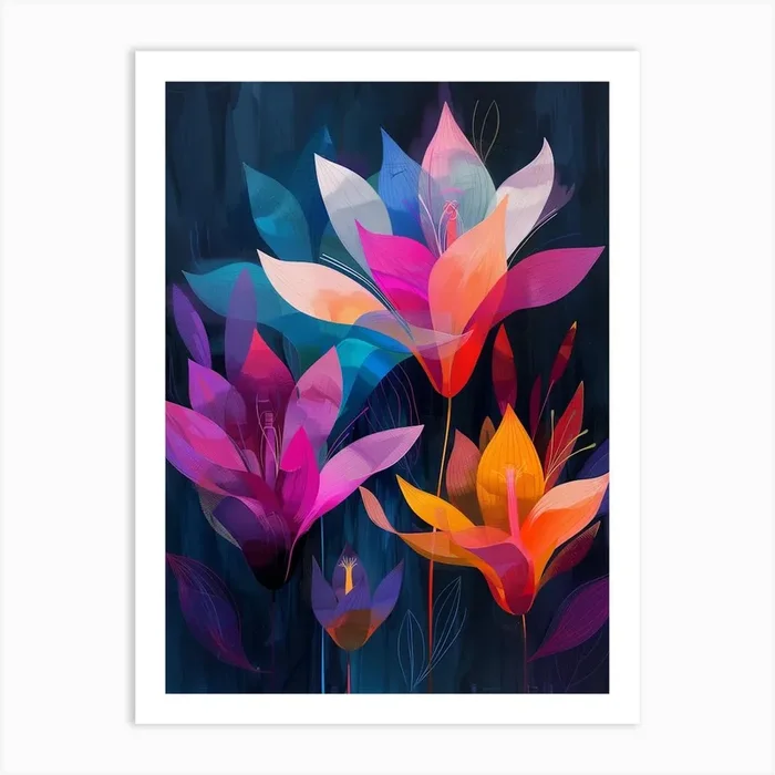 Abstract Flower Painting 1 Art Print by DamianLuna