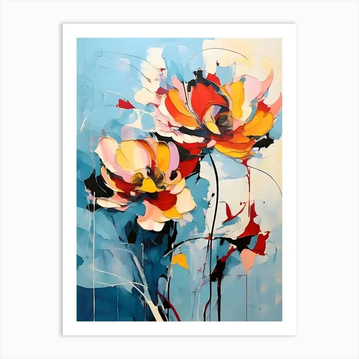 Abstract Flower Painting 20 Art Print by Art shop