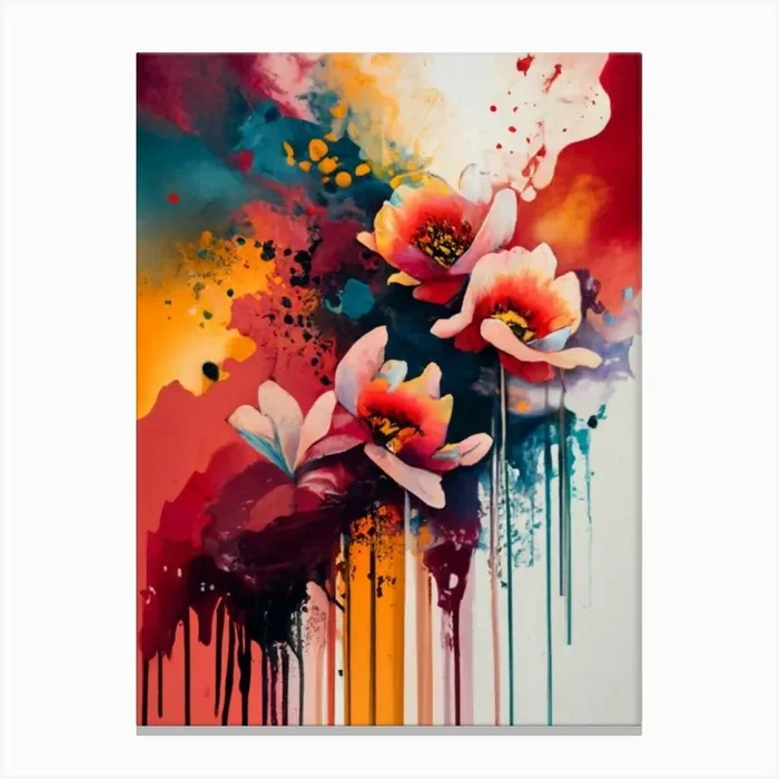 Abstract Flowers 1 Canvas Print by Art shop